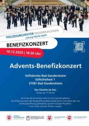 Benefizkonzert des Polizeiorchesters  Niedersachsen in Bad Gandersheim  am 10. Dezember 2025