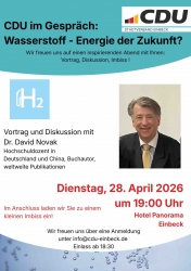 CDU Einbeck  im Gespräch:  Wasserstoff - Energie der Zukunft?