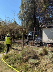 Gartenlauben in Einbeck in Flammen