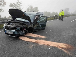 Heute um 8.34 Uhr: Verkehrsunfall auf vernebelter Autobahn 7 zwischen Echte und Northeim