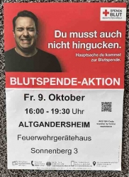 Altgandersheim: Stadtbrandmeister  Roßtock ermuntert zur Teilnahme am nächsten Blutspenden!